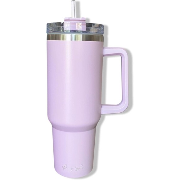 40oz Stainless Steel Tumbler –Insulated Double Wall w/ Handle, Straw & Twist Lid - Picture 11 of 16